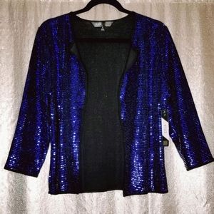 LuLaRoe BNWT M Elegant Stella jacket - blue holographic